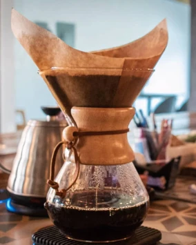 Café colado en Chemex