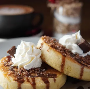 Pancakes con crema batida